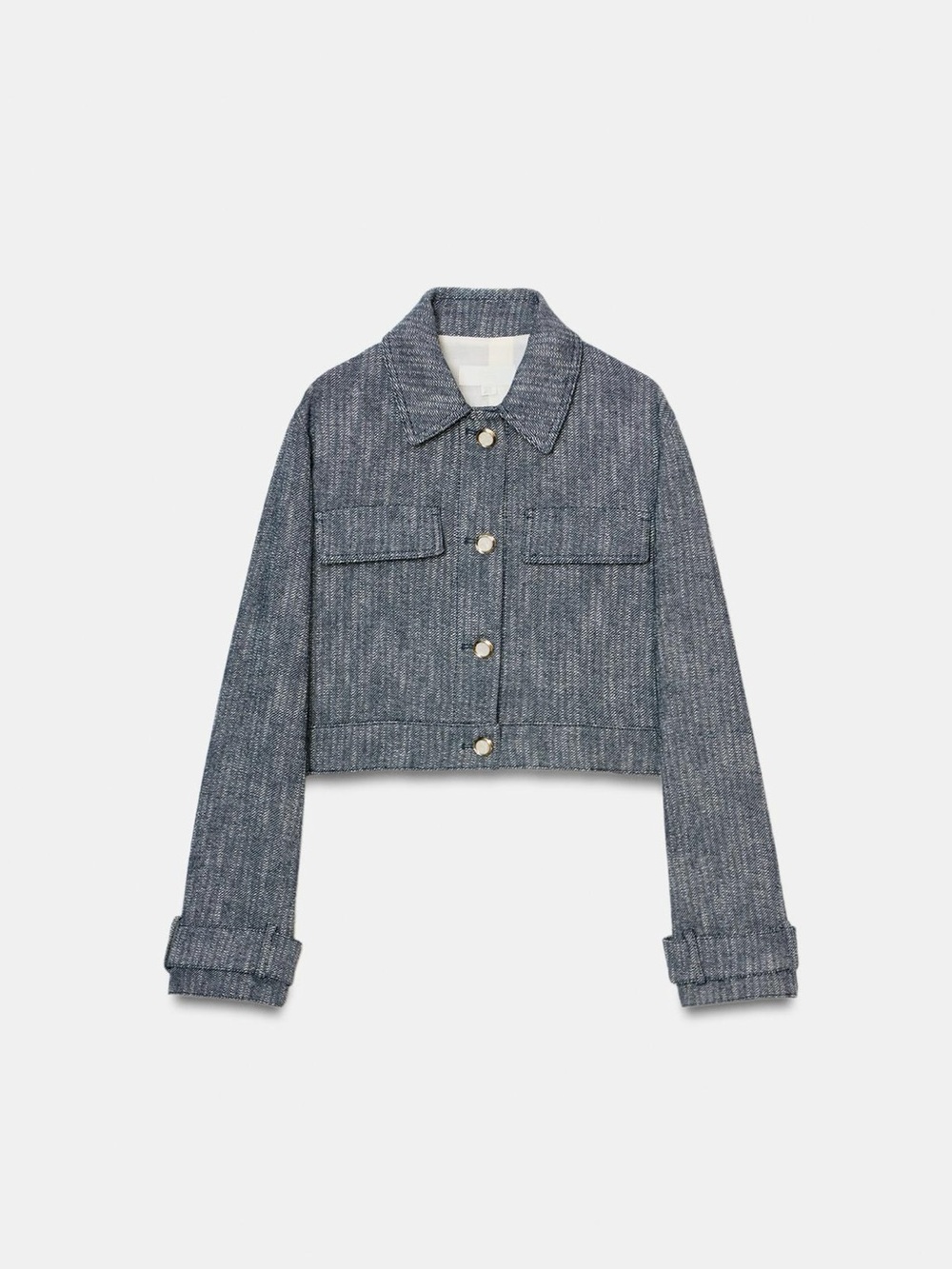 Zara Cropped Charcoal Denim Jacket